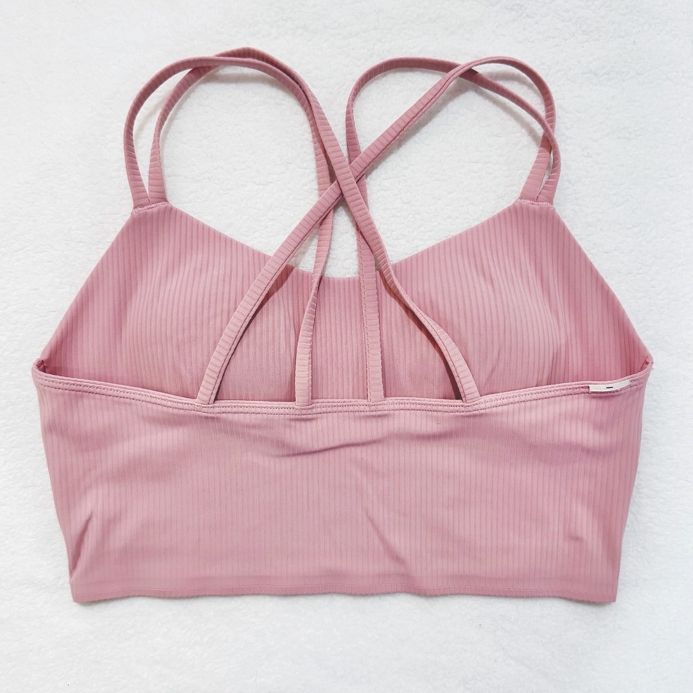 SOLD❌ Lululemon Like a Cloud Ribbed Longline Sports Bra Pink Haze Size 6 - Picture 9 of 10